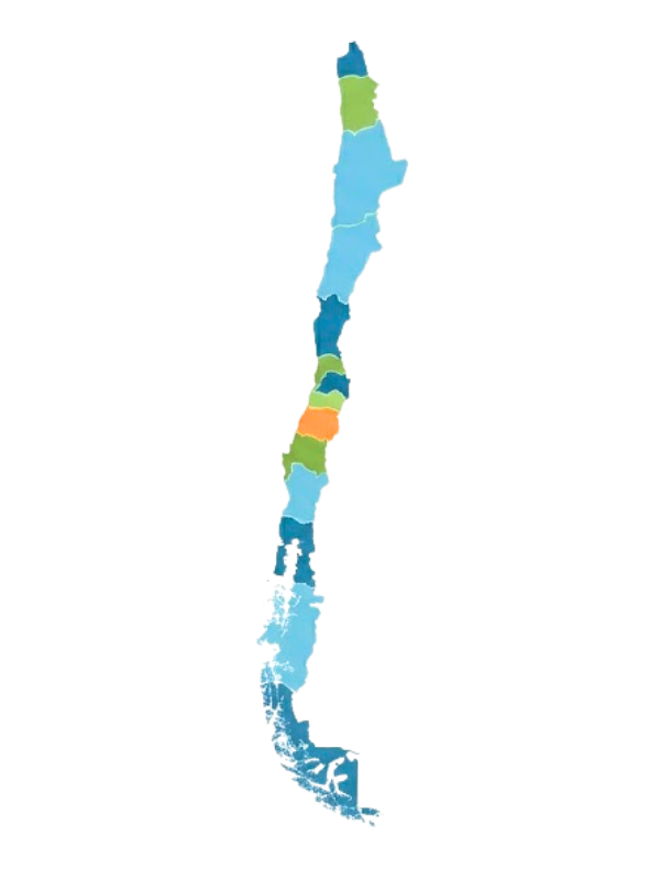 Mapa de Chile - Familias Beneficiadas Agencia GC